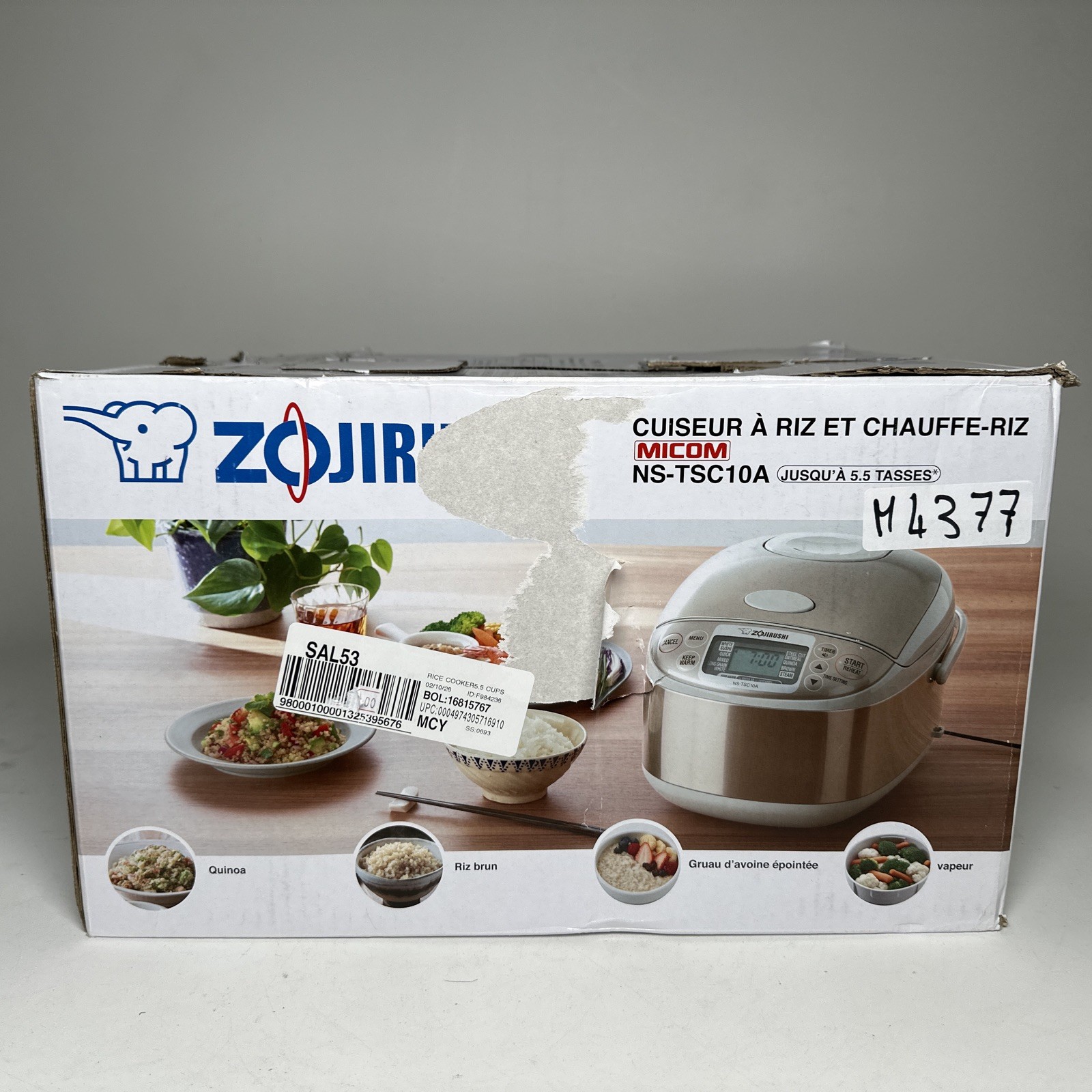 Zojirushi 5.5 Cup Micom Rice Cooker and Warmer Stainless Gray NS-TSC10A