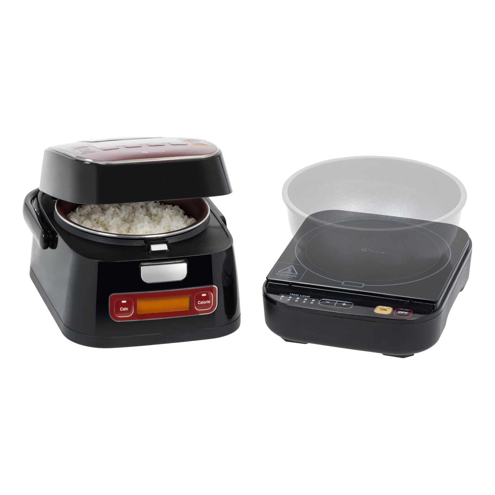 2-in-1 Rice Cooker and Induction Cooktop Burner, 3-Cup (Uncooked) / 6-Cup (Cooke