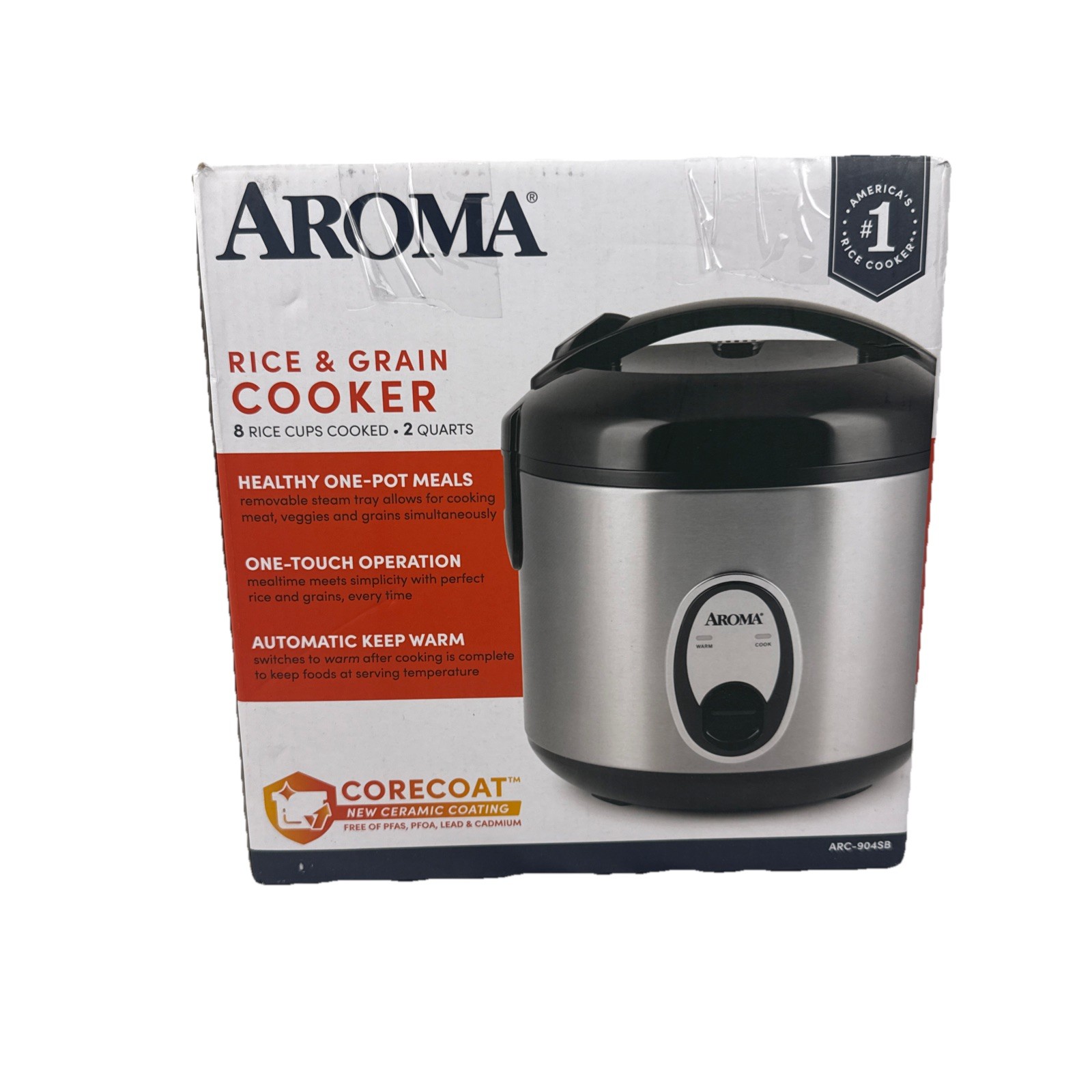 AROMA Digital Rice Cooker, 4-Cup Uncooked, 8-Cup Cooked, Steamer – ARC-904SBD