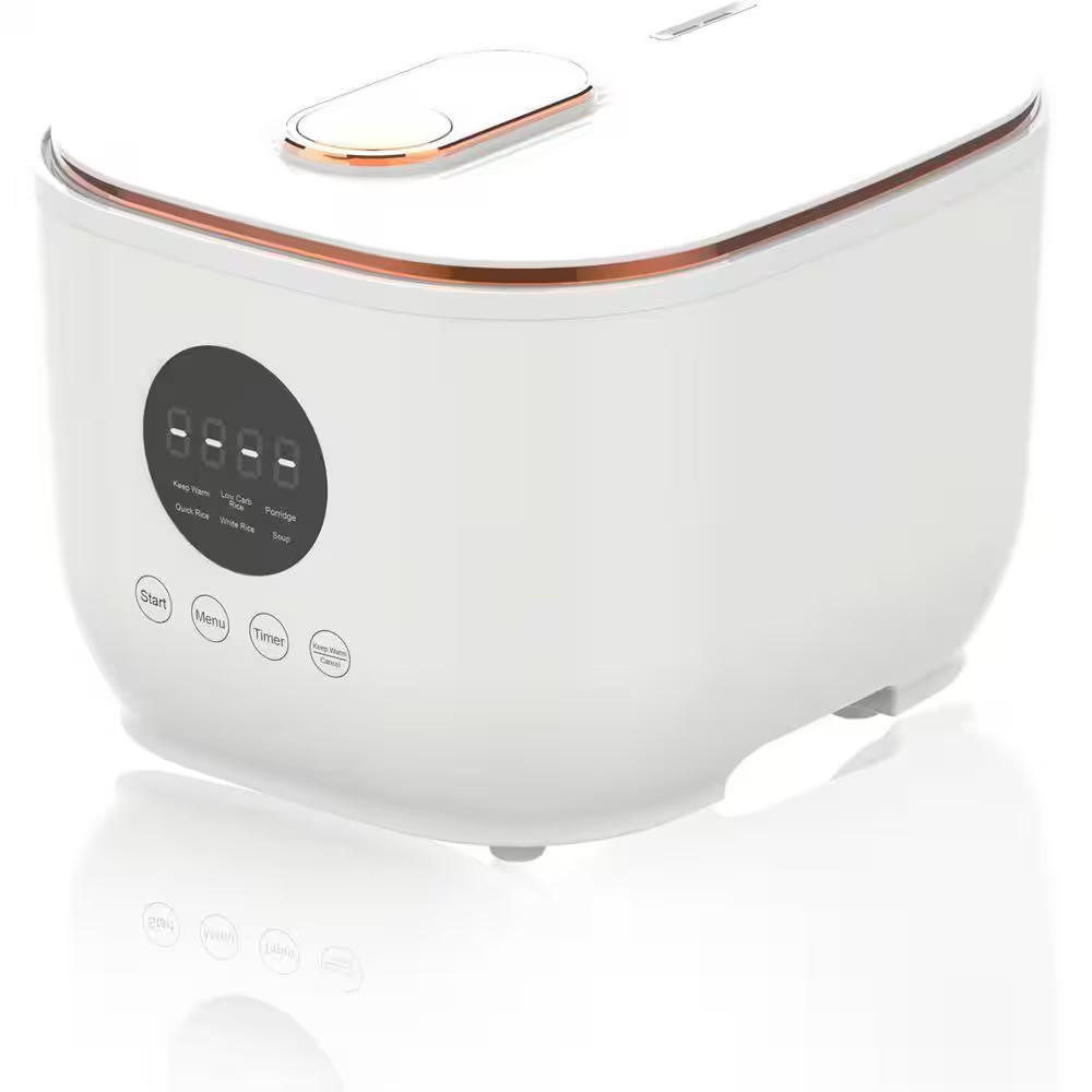 3L Low Carb Rice Cooker White Ceramic Nonstick Pot Stainless Steel Filter Low Su