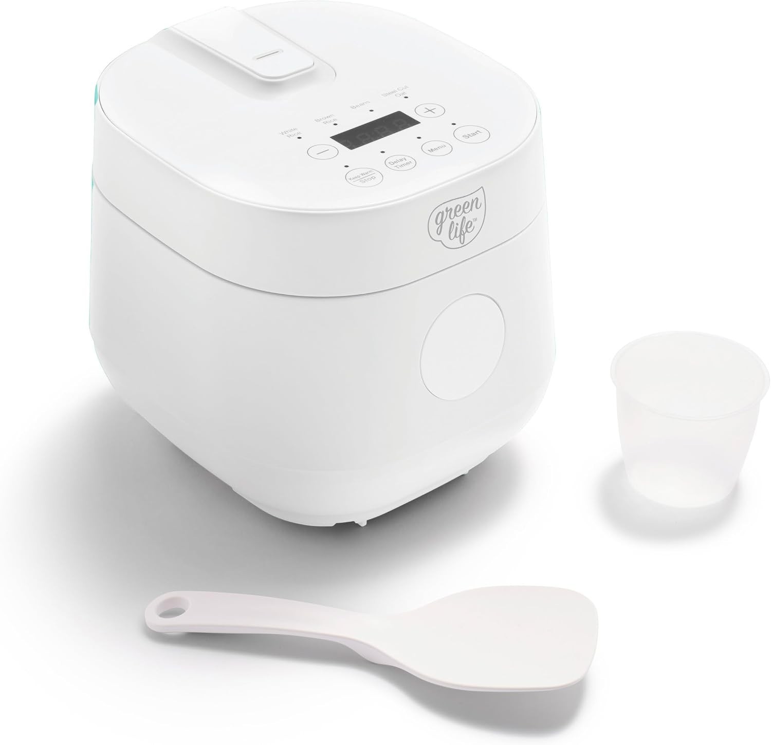Digital Rice Cooker, 2-Cups Uncooked/4-Cups Cooked, Removable Nonstick Cerami…