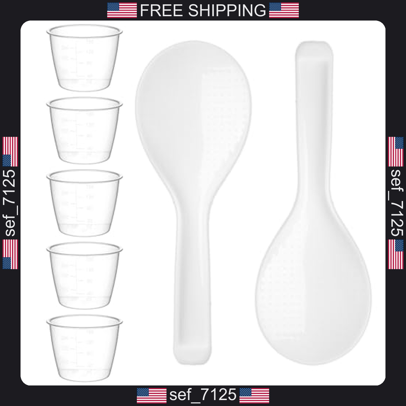 5 Pack Rice Cup Replacement, Plastic Rice Measuring Cups, 160ml Measuring Cup