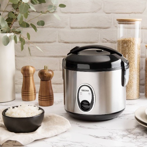 Aroma 8 Cup Rice Cooker Stainless Steel ARC-904SB: Digital Rice Maker