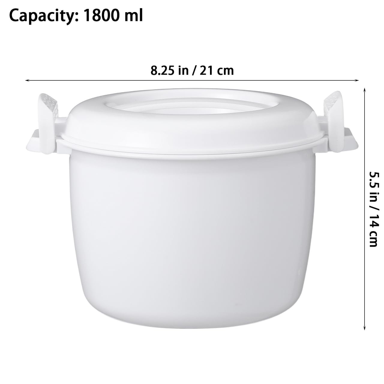 Microwave Rice Cooker Multifunctional Plastic Steamer Bowl Pasta Soup White