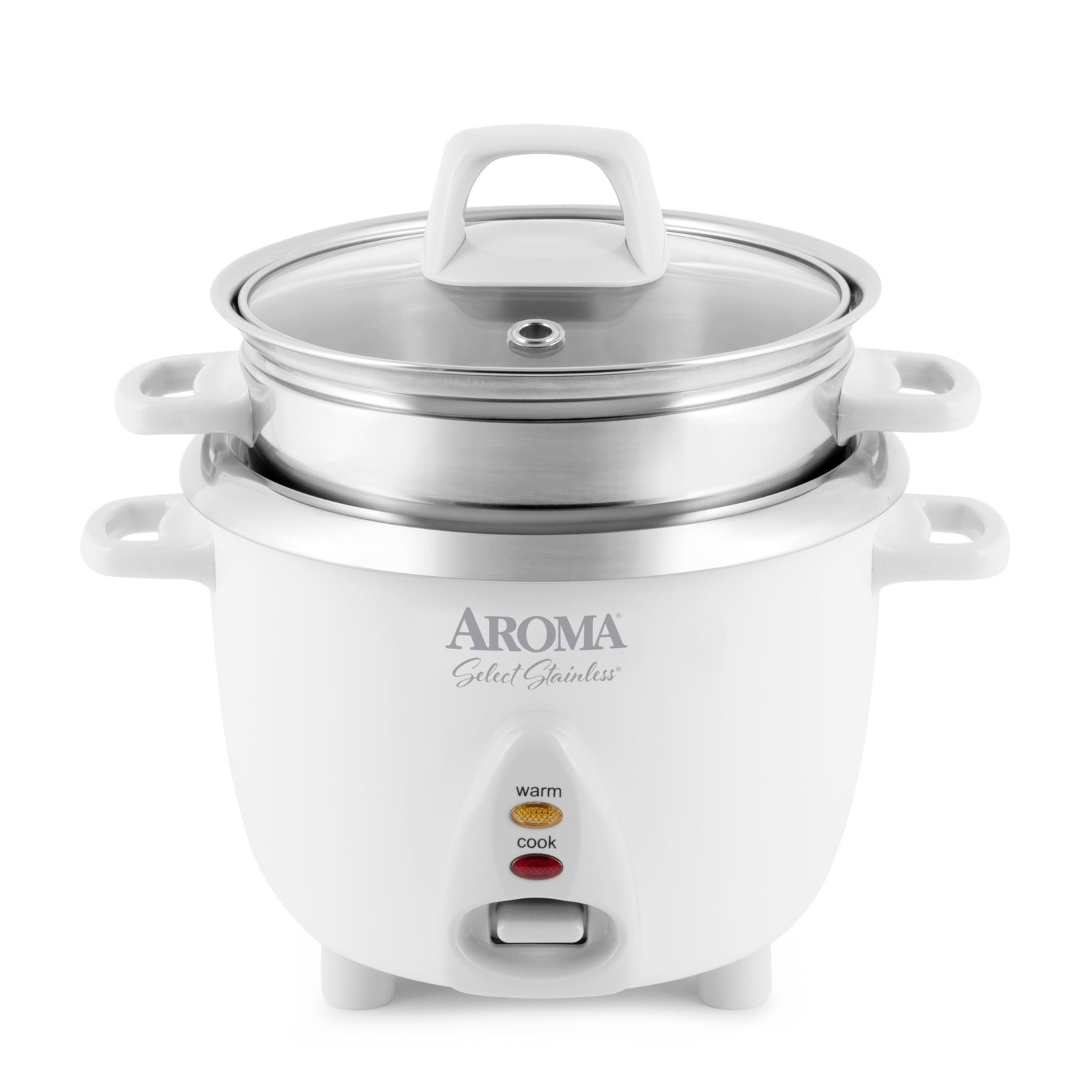 Aroma Housewares 6-Cup (Cooked 3-Cup Uncooked / Cooked /1.2Qt, White