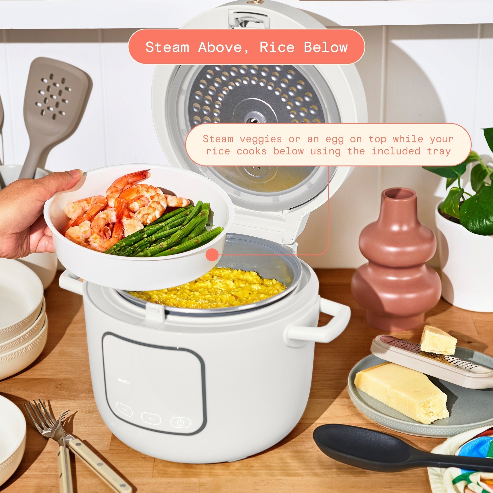 Beautiful 14-Cup Cooked, 6-Cups Uncooked Electric Rice and Grain Cooker, EverGoo
