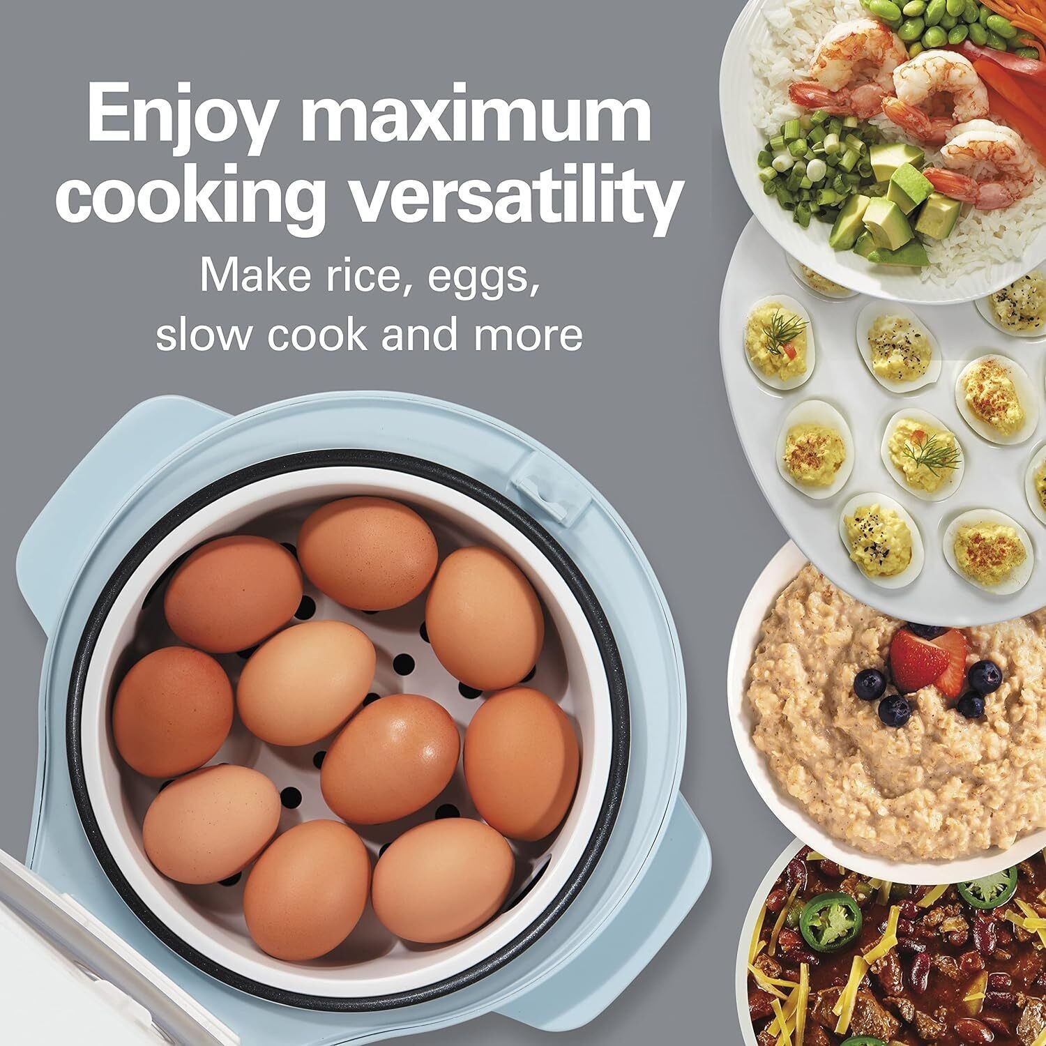 Digital Programmable Rice Cooker & Food Steamer 12 Cups Cooked Easy To Clean US