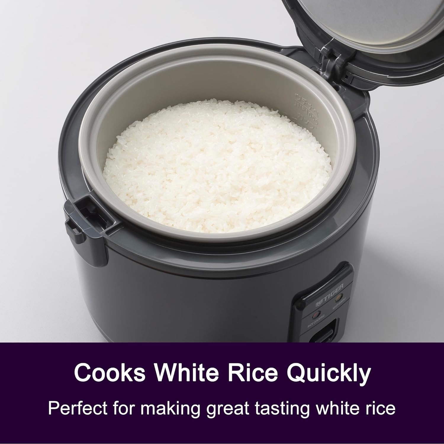 Tiger JNP-S18U-KY 10 Cup Capacity White Rice Cooker with Non-Stick Inner Pot, Re