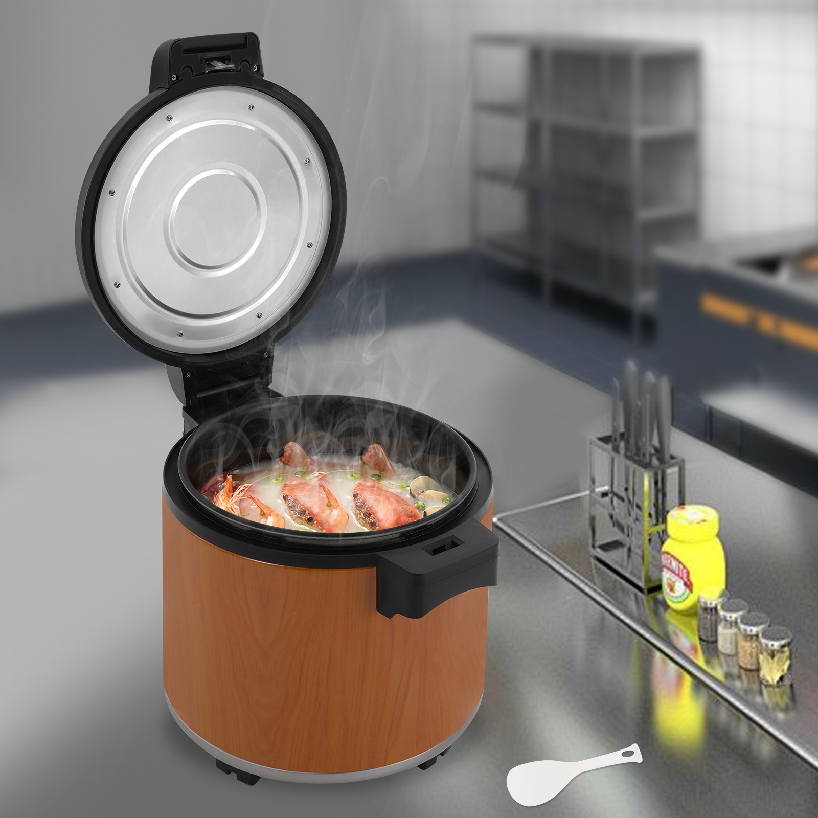 23L 6.08Gal Rice Warmer Electric Brown Rice Warmer Commercial Rice Food Warmer
