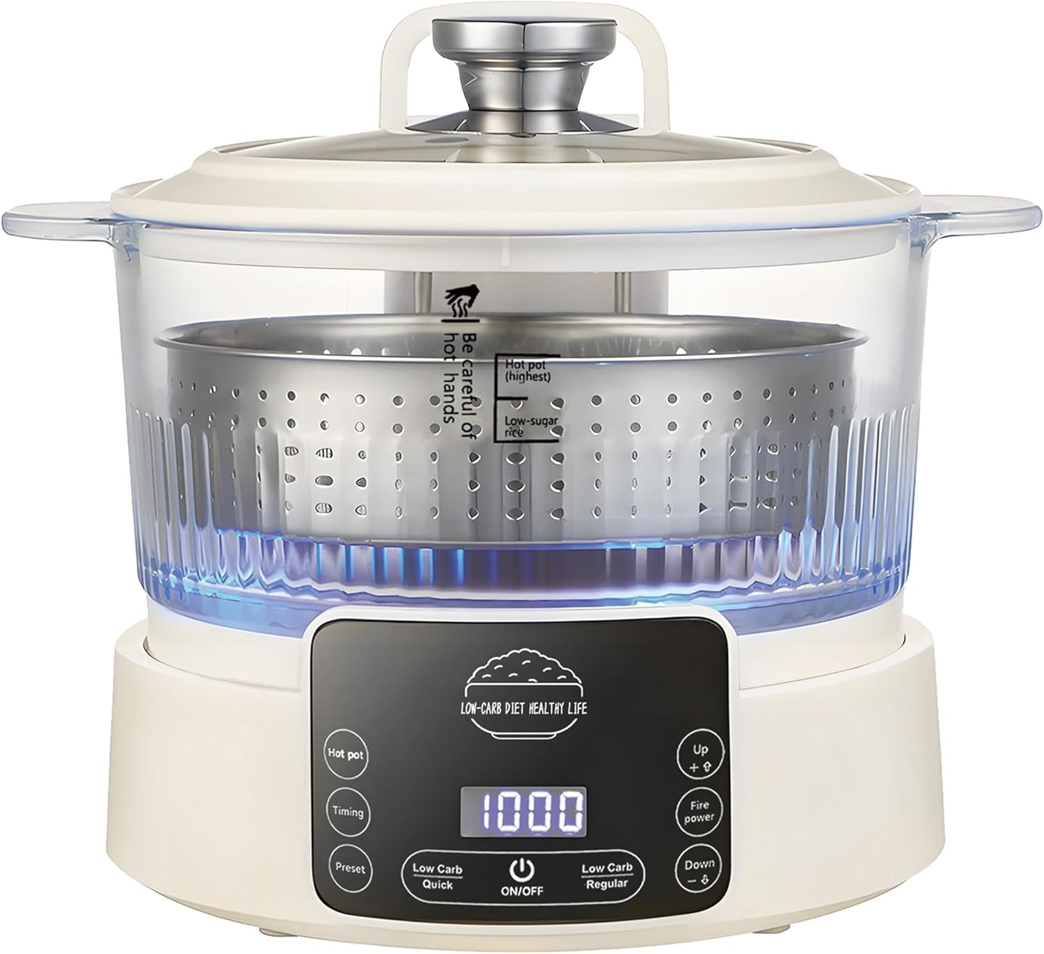 Low Carb Rice Cooker,5L Multifunction Smart Rice Cooker – 4H Keep Warm,Digital D
