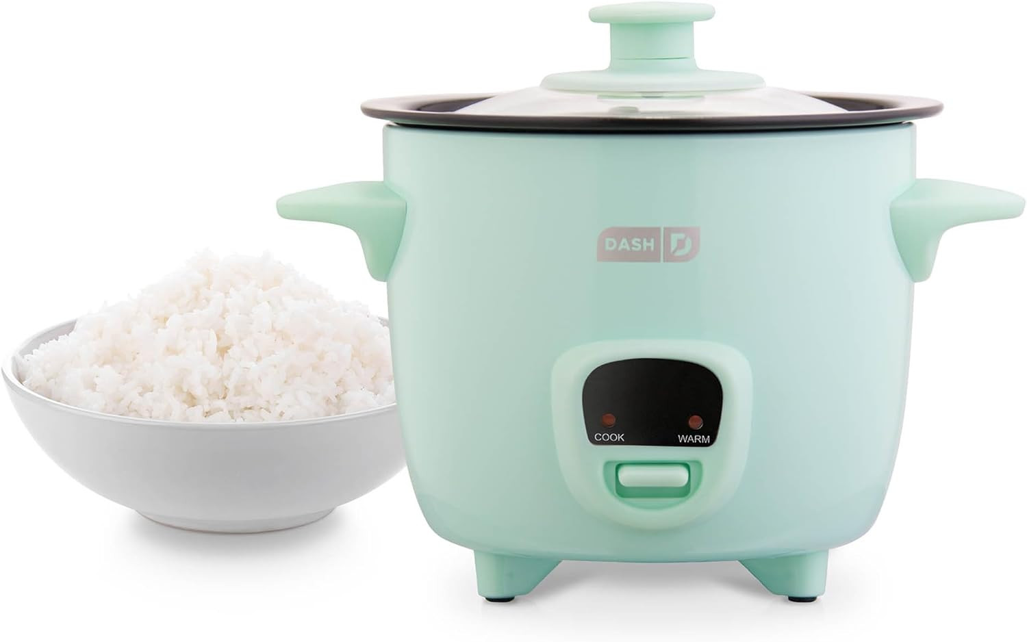 Mini Rice Cooker Steamer with Removable Nonstick Pot, Keep Warm Function