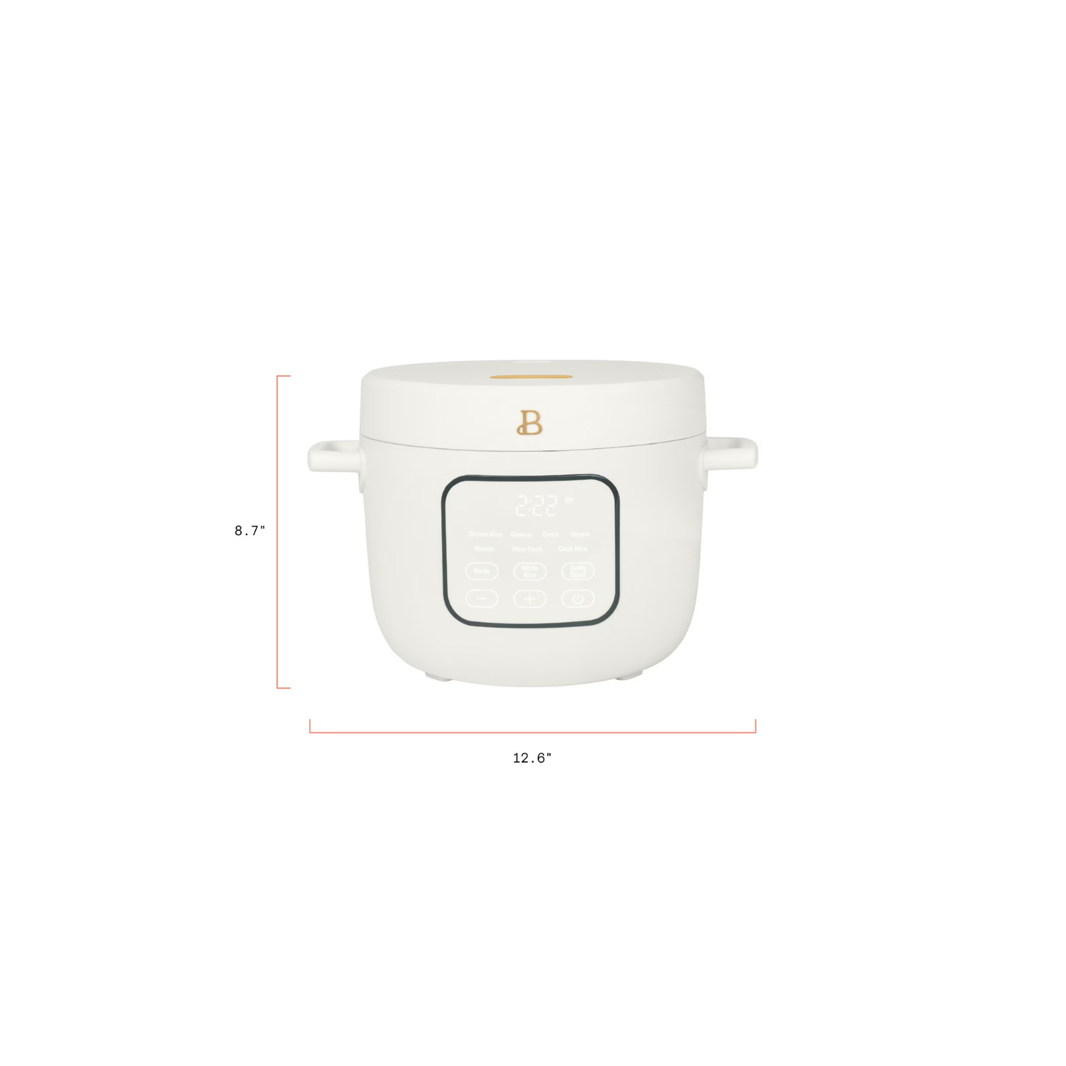 Beautiful Electric Rice Cooker 14Cup Cooked Ceramic Nonstick White Icing