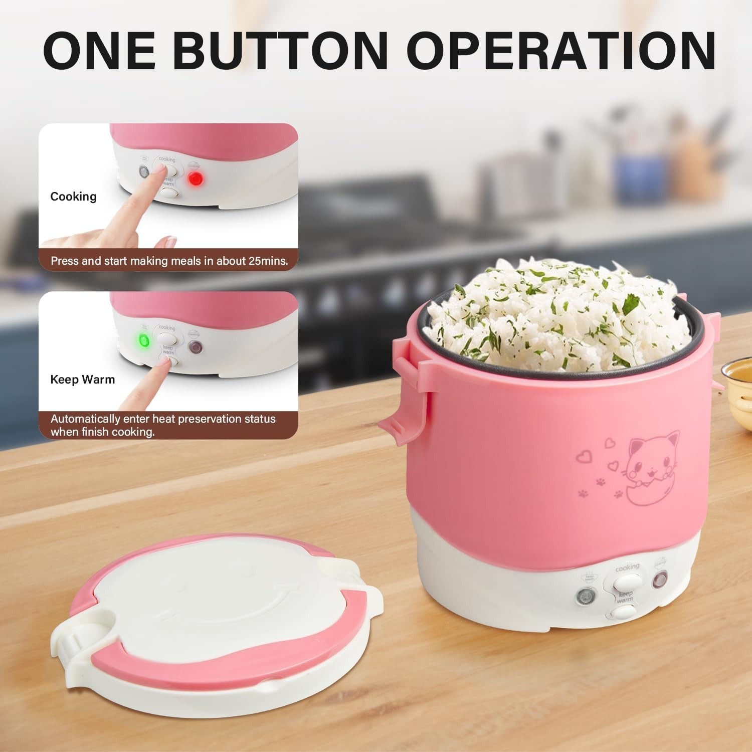 Small Rice Cooker,12v Portable Travel Rice Cooker For Car, Cooking Heating and K