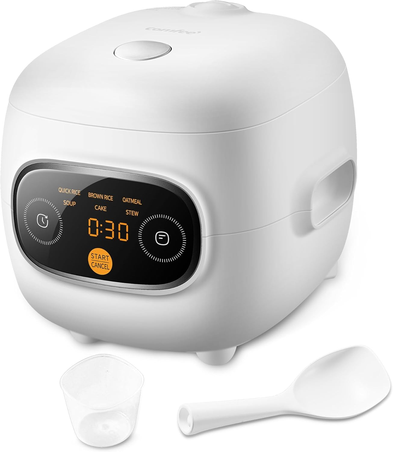 COMFEE’ Mini Rice Cooker 4 Cups Cooked/2 Cups Uncooked, Portable Non-Stick Rice