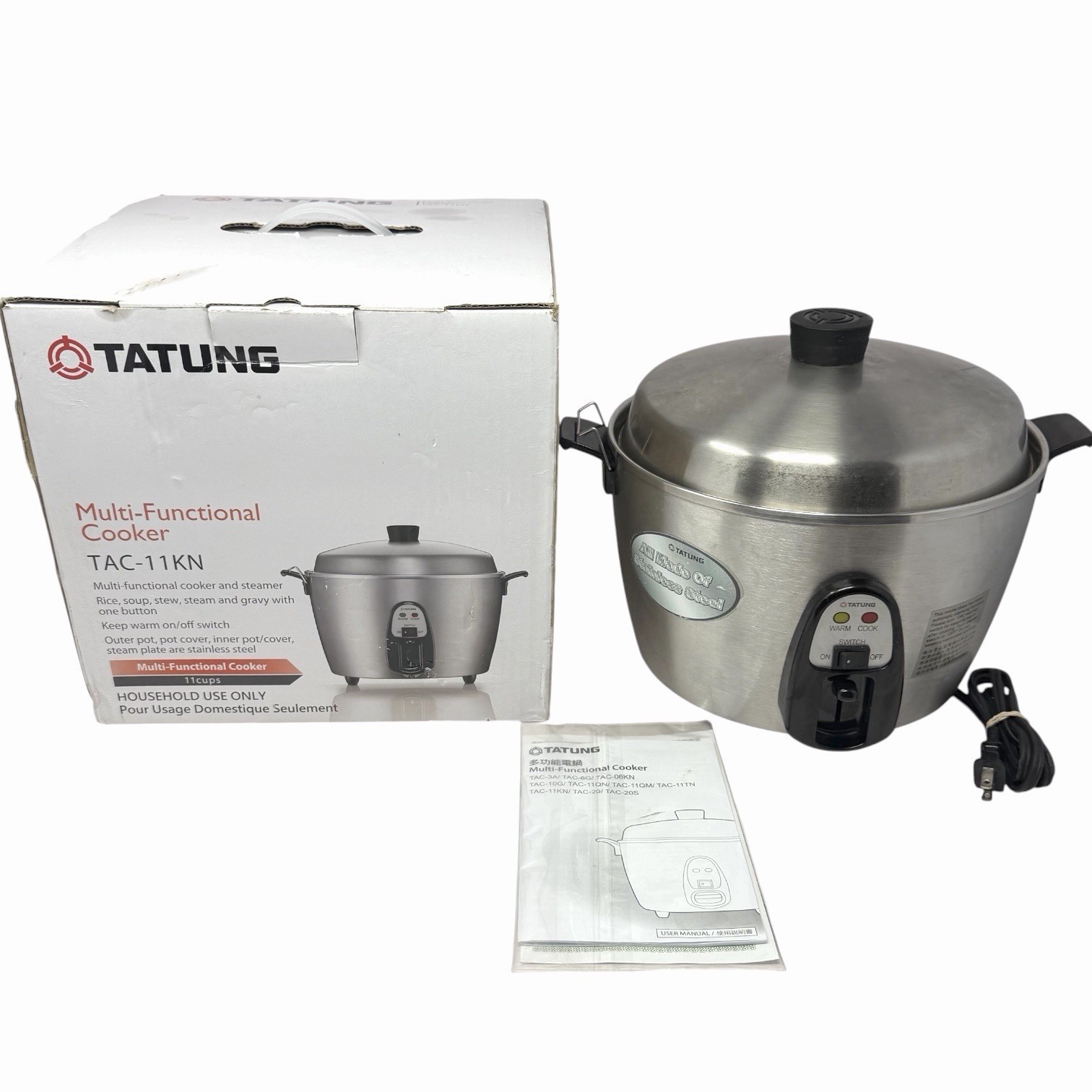 Tatung TAC-11KN 11-Cup Multifunction Rice Cooker and Warmer Stainless Steel