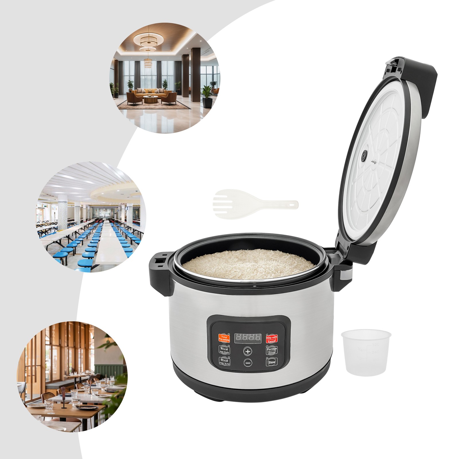 13L/ 13.74Qt Restaurant Rice Cooker Commercial Corded Electric Rice Cooker 1850W