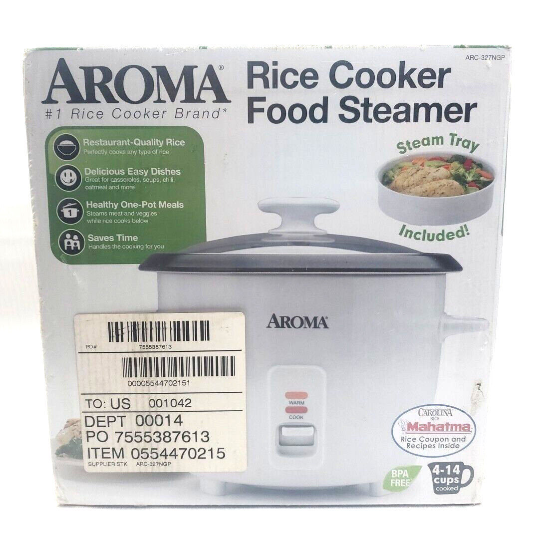 Aroma Rice Cooker Food Steamer ARC-327NGP 4-14 Cup New Sealed