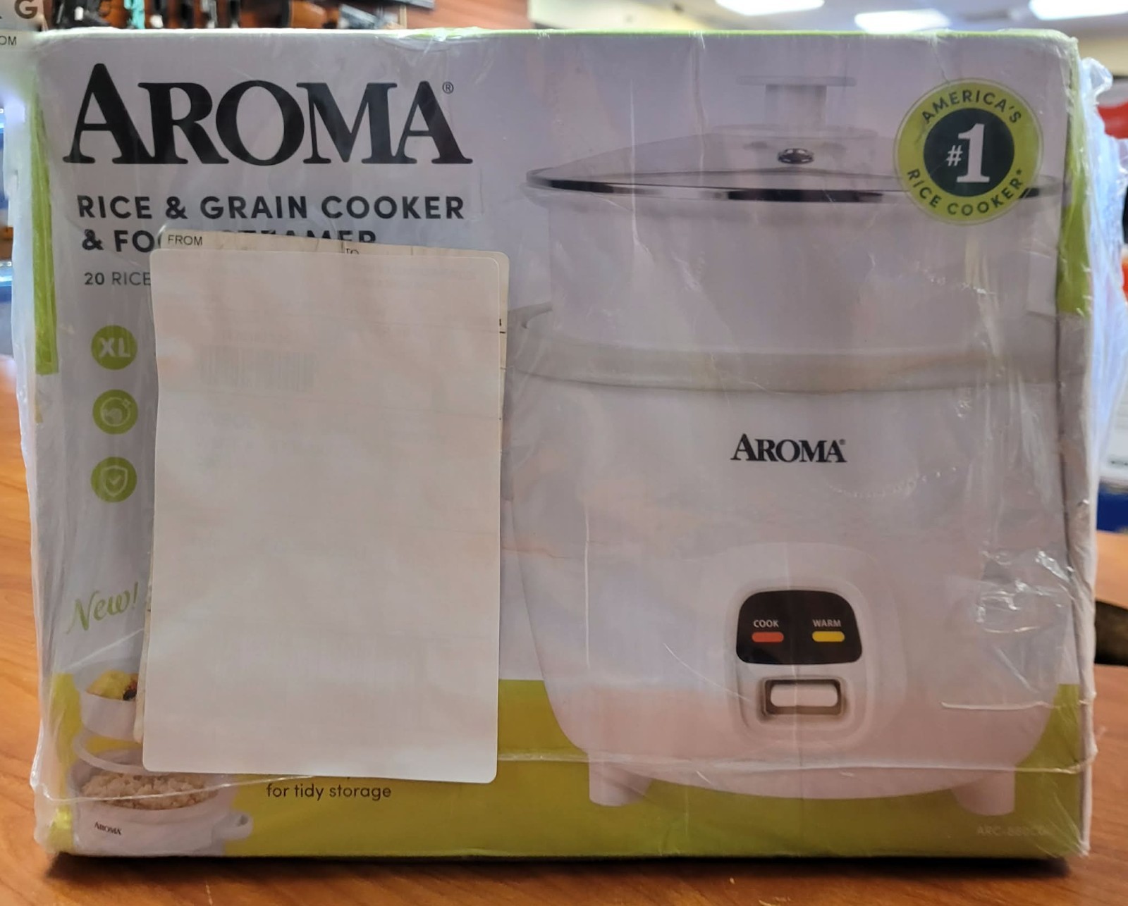 Aroma 20 Cup Rice/Grain Steamer – White – NEW