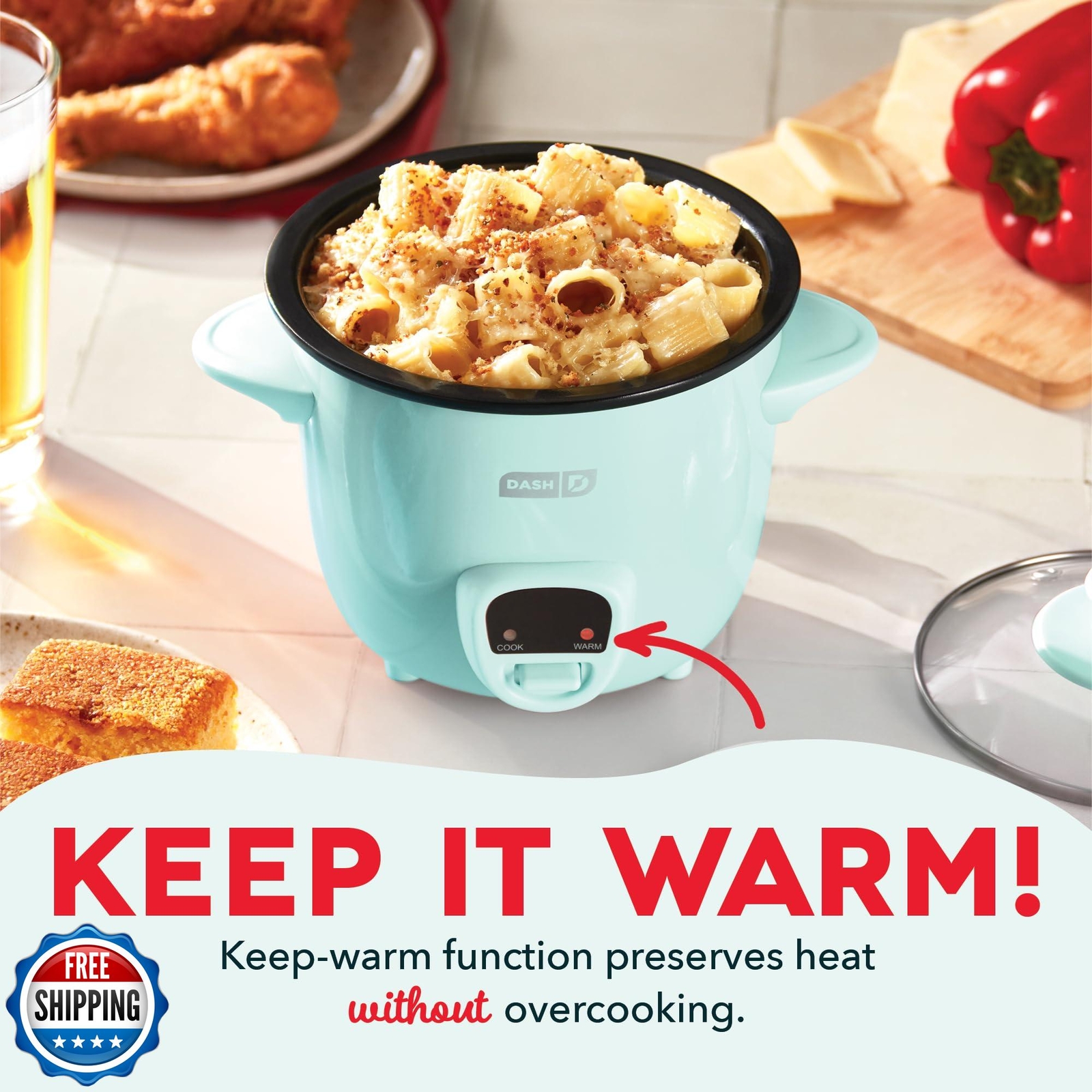 DASH Mini Rice Cooker Steamer with Removable Nonstick Pot, Keep Warm Function