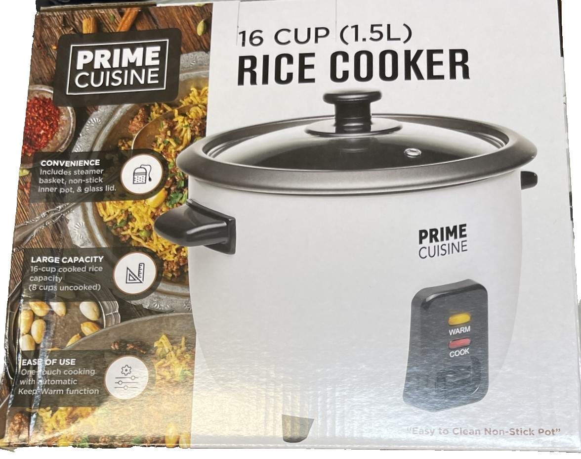 New Prime Cuisine 16 Cup Rice Cooker Cook & Warm Indicator Lights 120V 60Hz 500W