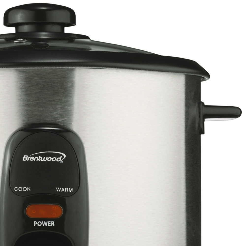 Brentwood Rice Cooker, 10 Cup Capacity, Non-Stick Silver Finish