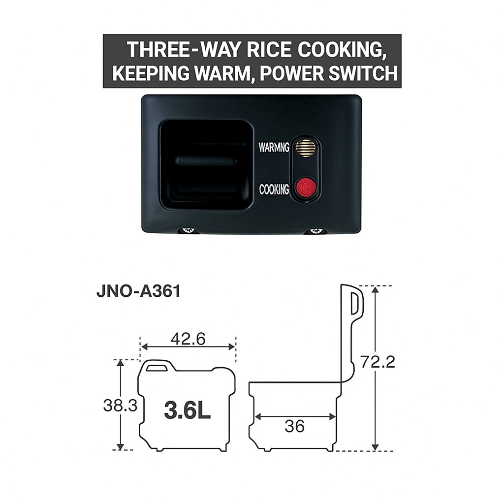 Tiger JNO-A361-XS Commercial Rice Cooker 3.6L 100V Made in Japan Stainless NEW