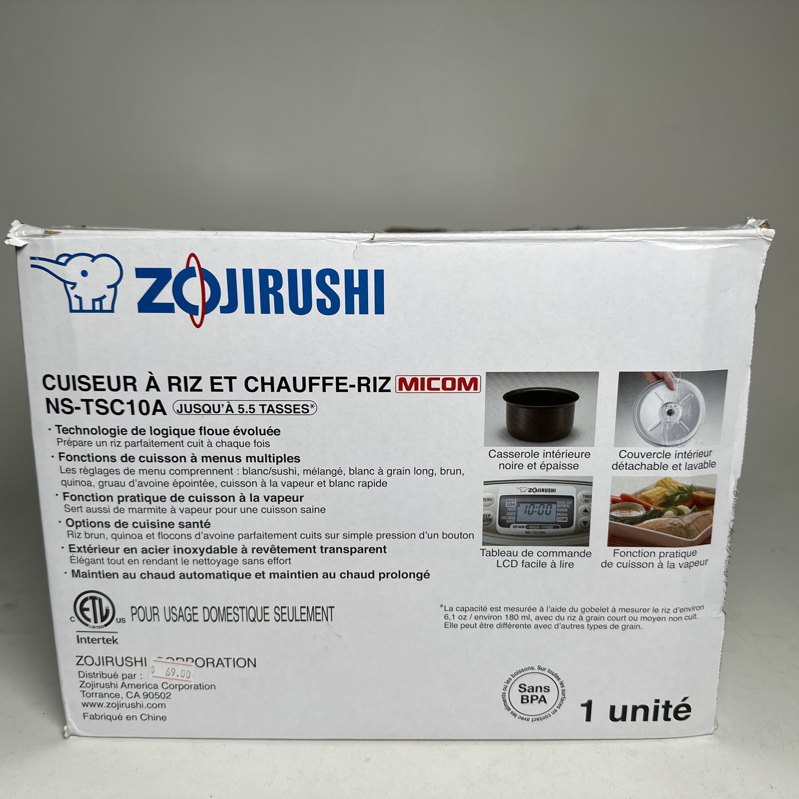 Zojirushi 5.5 Cup Micom Rice Cooker and Warmer Stainless Gray NS-TSC10A
