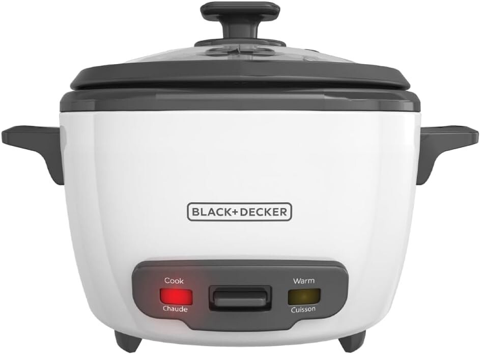 BLACK+DECKER 16-Cup Cooked/8-Cup Uncooked Rice Cooker and Food Steamer, White