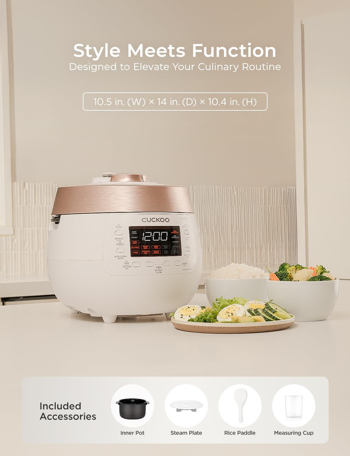 CUCKOO CRP-RT0609FB 6-Cup (Uncooked) / 12-Cup (Cooked) Twin Pressure Rice Cooker