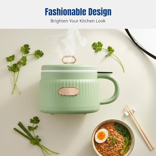 Portable 1.6L Small Rice Cooker & Noodle Pot – Nonstick Electric Cookware for 1-