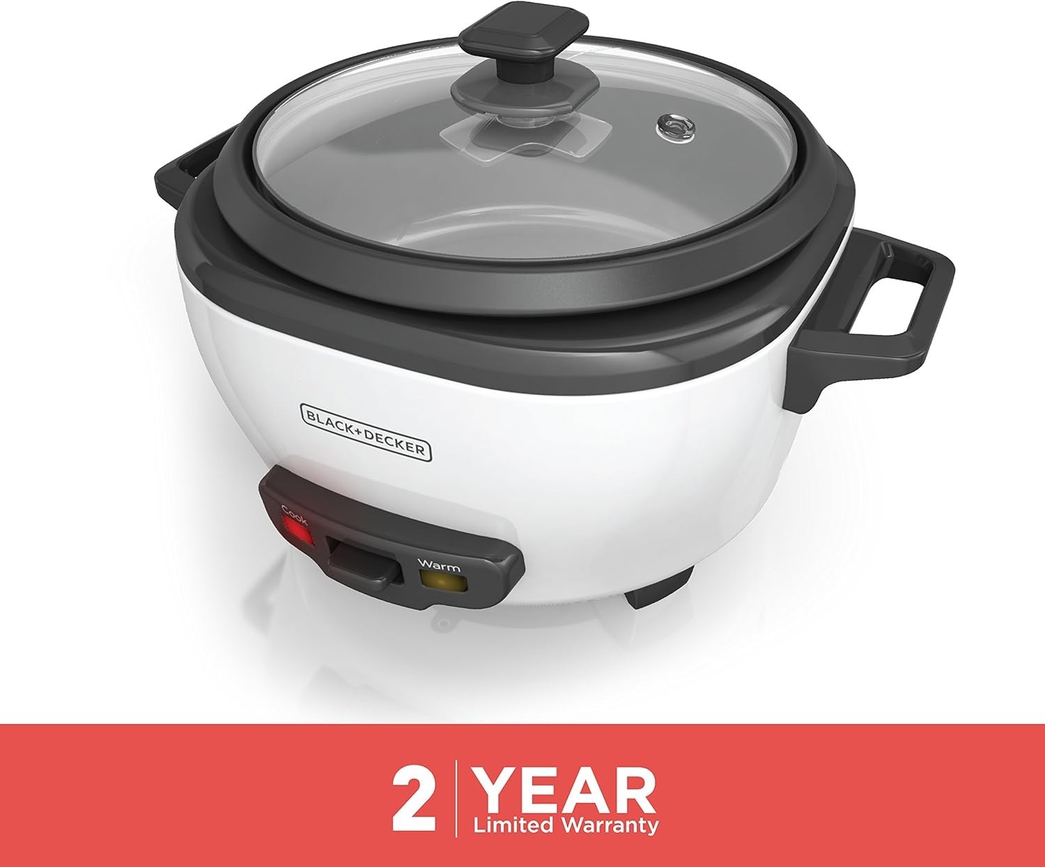 BLACK+DECKER 6-Cup Rice Cooker & Steamer – Non-Stick Pot, Easy Cooking