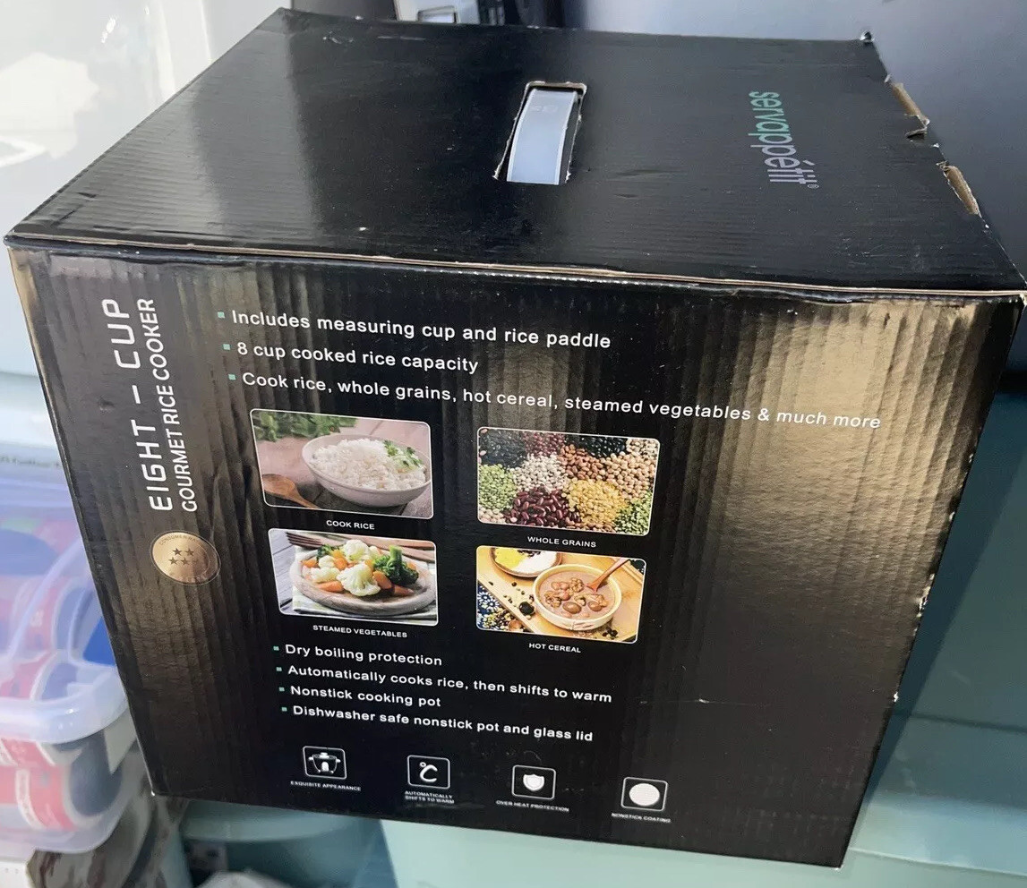 Servappetit 8 cup Gourmet Rice Cooker 400w Black New In Box With Packaging