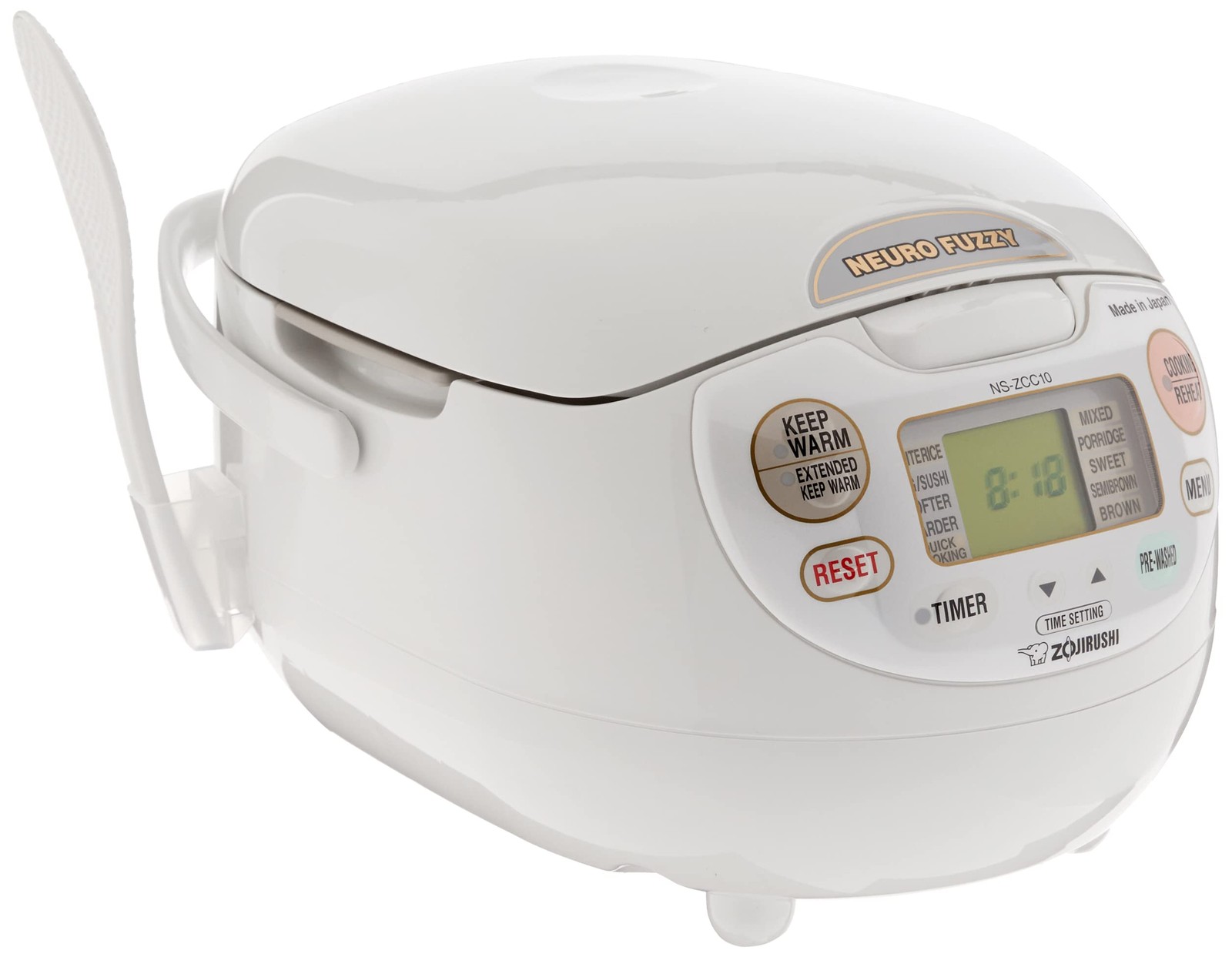 Zojirushi NS-ZCC10 Neuro Fuzzy Rice Cooker 5.5 Cup 120V White Japan Import