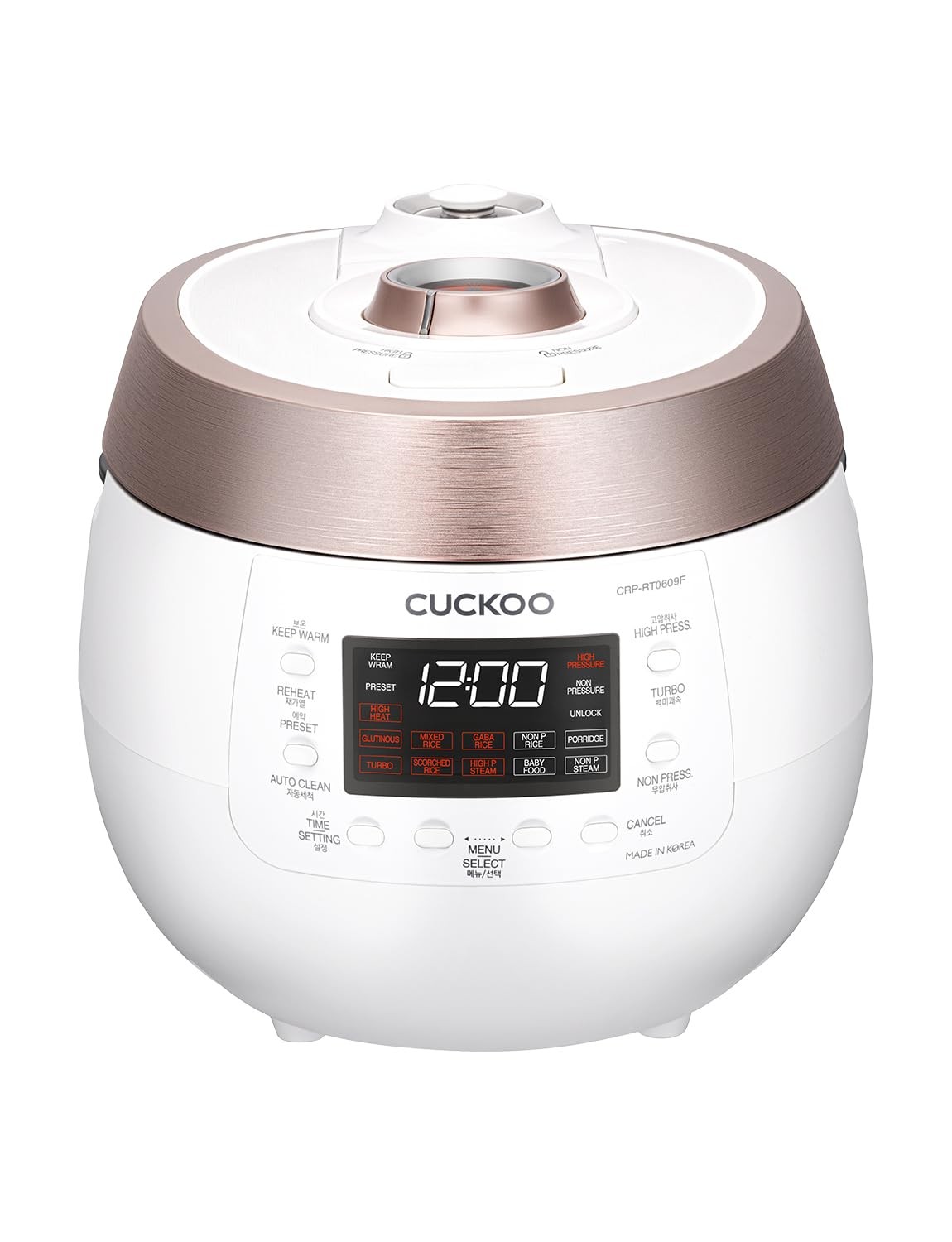 CUCKOO CRP-RT0609FB 6-Cup (Uncooked) / 12-Cup (Cooked) Twin Pressure Rice Cooker