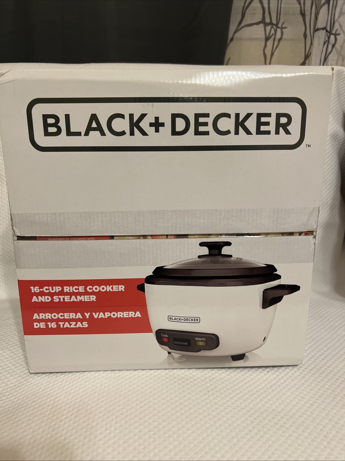 Black + Decker (RC516) 16-Cup Cooked Rice Cooker & Food Steamer – New!