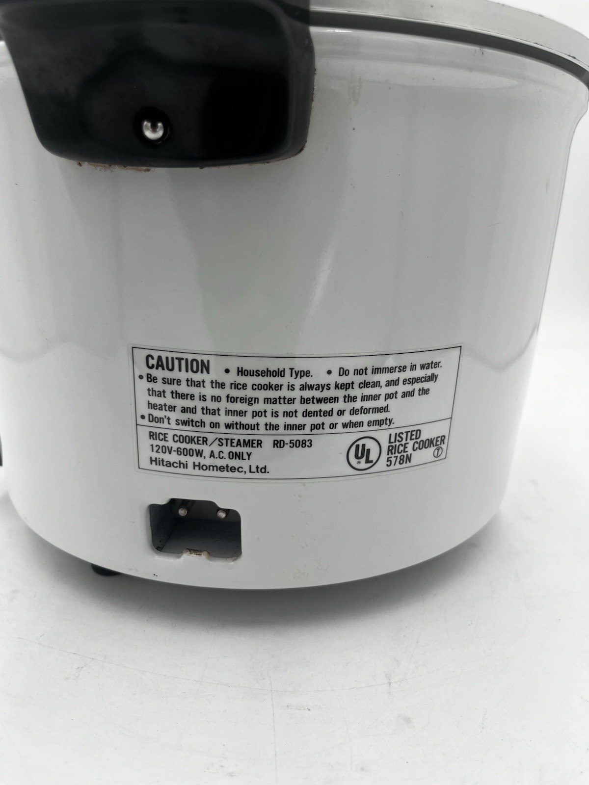 Hitachi Chime O Matic Rice Cooker Rd-5083 8.3 Cup White