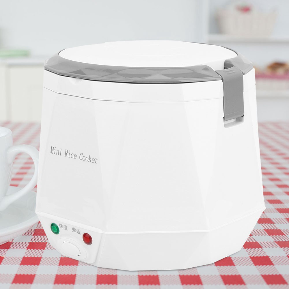 1.6L Mini Electric Rice Cooker Rice Cooking Tool For 12V Car Use White