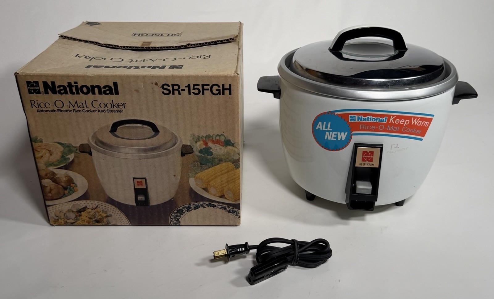 MCM National Rice-O-Mat SR-15FGH 8 Cup Rice Cooker Steamer Japan 550W Tested