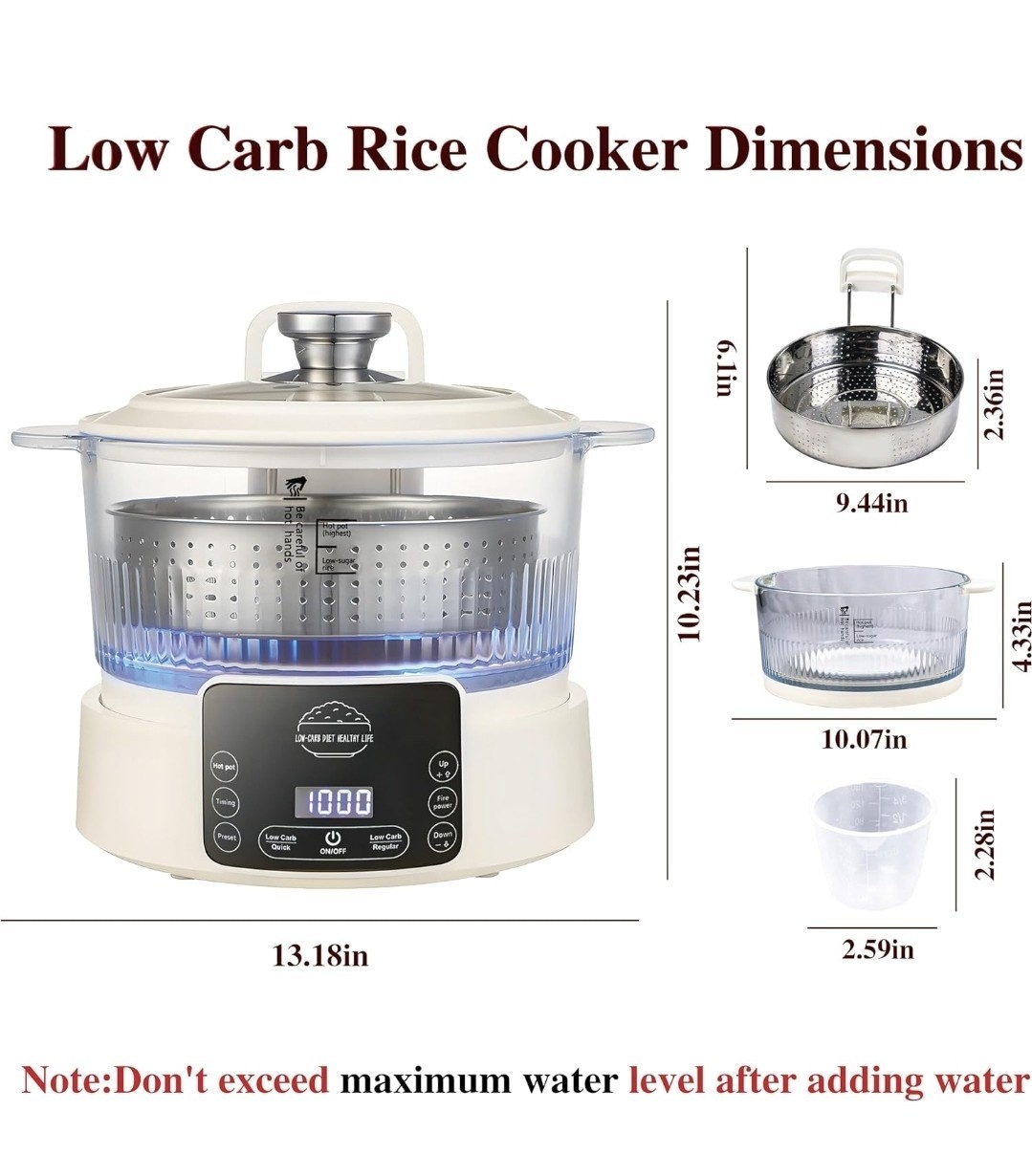 Low Carb Rice Cooker5L Multifunction Smart Rice Cooker 4H Keep WarmDigi G1N