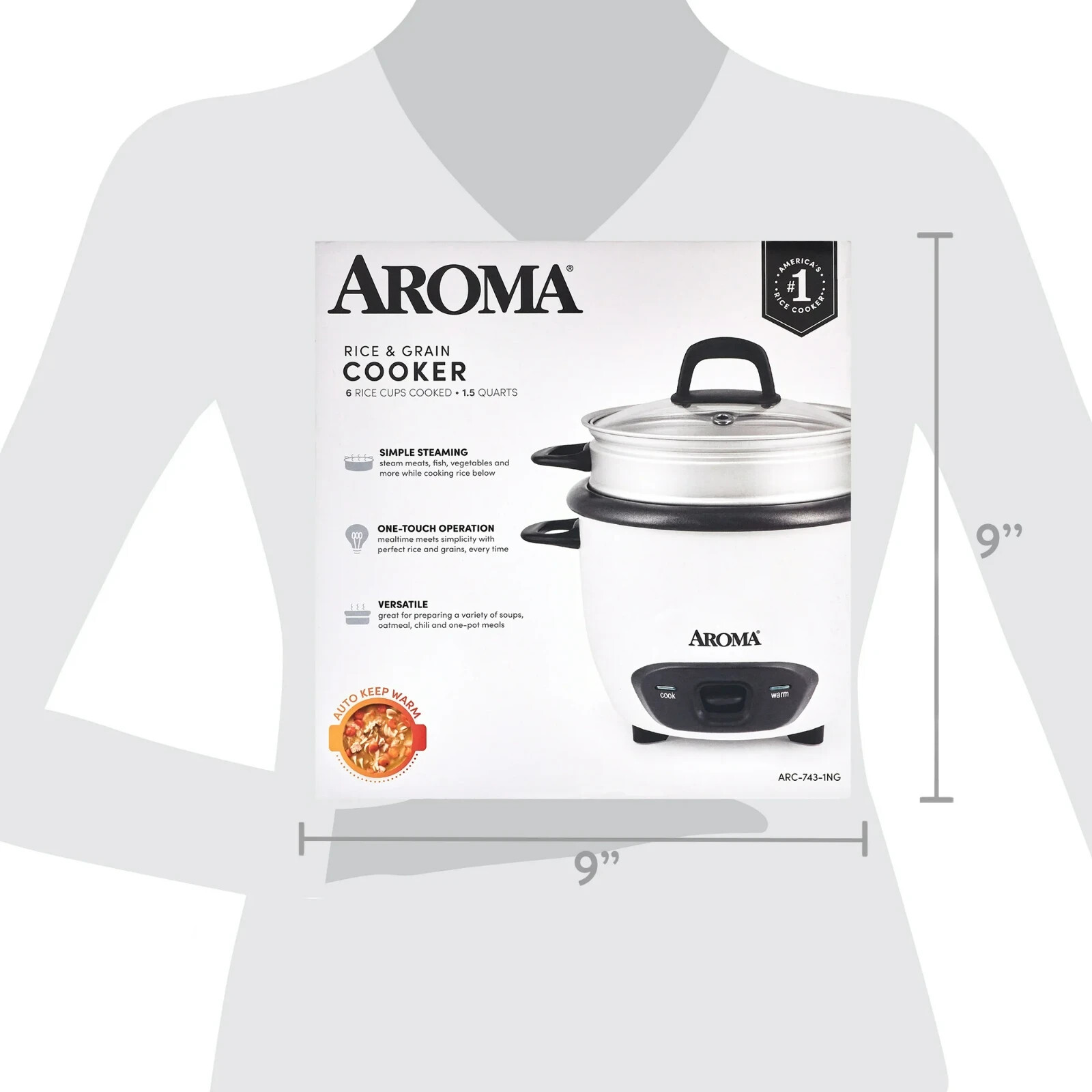 6-Cup / 1.5Qt. Rice Cooker & Grain Cooker Steamer Home Office Kitchen Cooking US