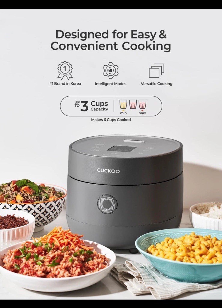 CUCKOO Micom Rice Cooker 3Cup Uncooked / 6Cup Cooked with Nonstick Inner Pot