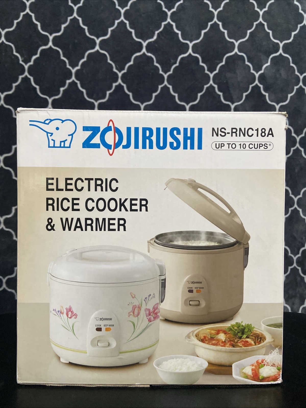 Zojirushi 10 Cup Electric Rice Cooker / Warmer – NS-RNC18A White Floral
