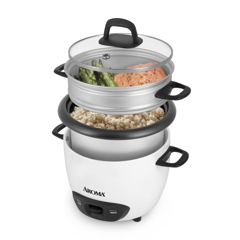 6-Cup Rice Cooker Food Steamer One-Touch Automatic Keep Warm Nonstick Pot New