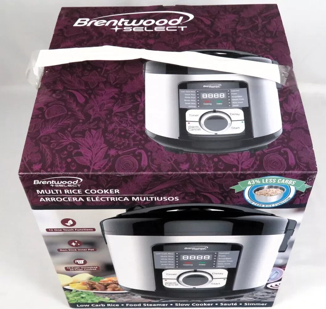 Brentwood Electric Multi-cooker TS-1320S Rice Maker,Steam,Slow Cook,Saute NEW