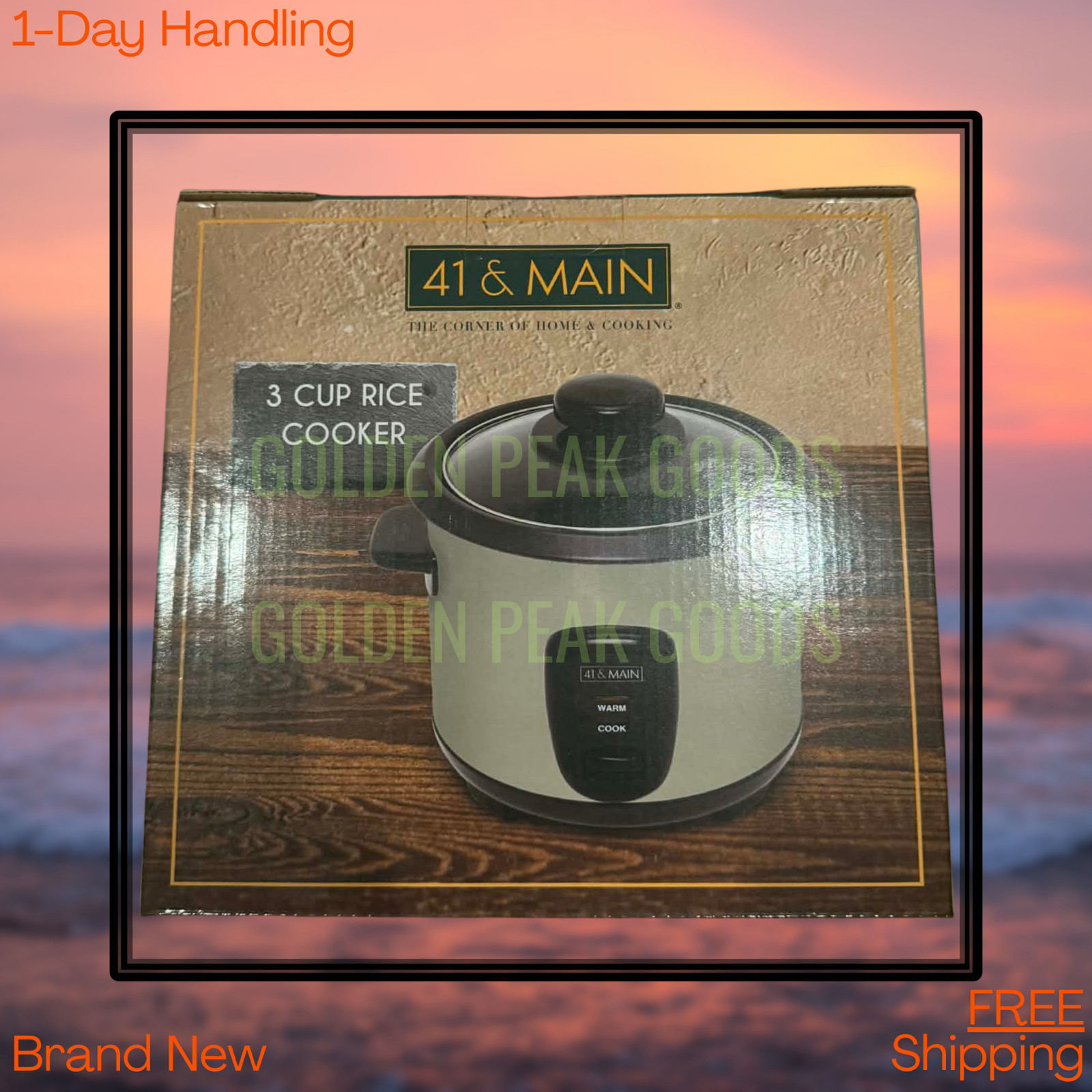 41 & Main 3 Cup Rice Cooker Rustic Green Color New In Box Free US Shipping