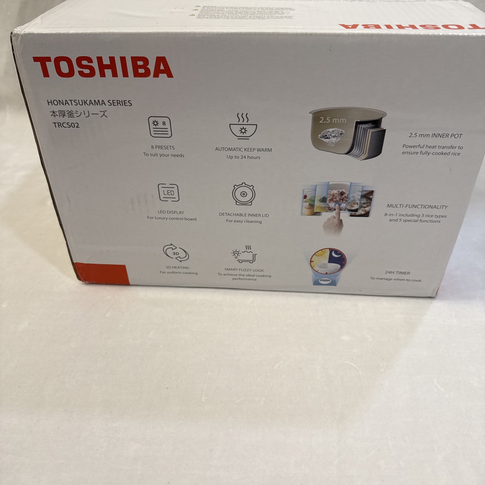 Toshiba Honatsukama Series TRCS02 Rice Cooker 8 Presets 3 Cup New Sealed