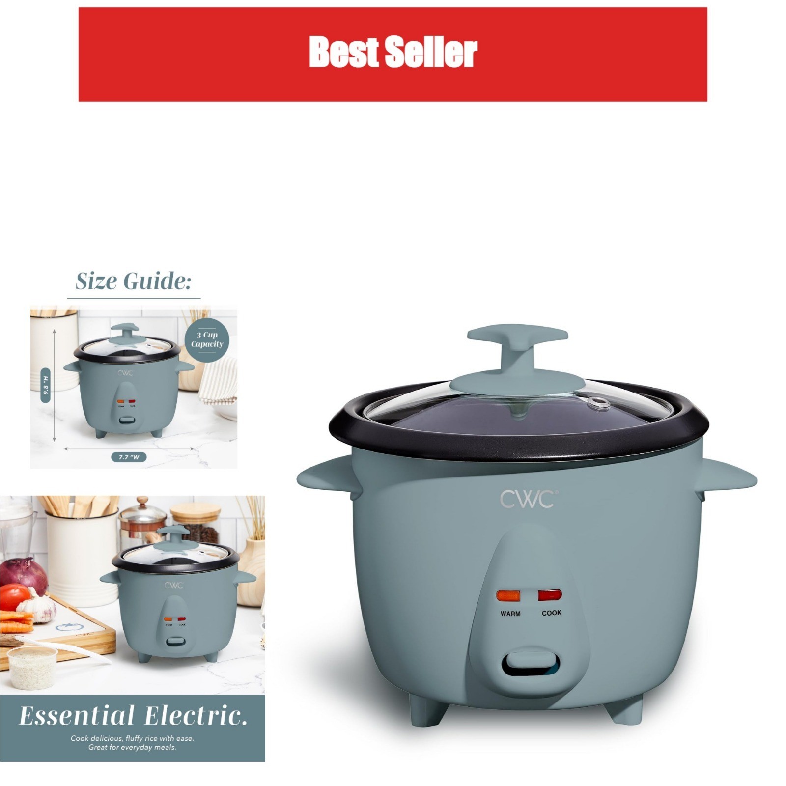 COOK WITH COLOR 6 Cup Rice Cooker 300W – Effortless Cooking