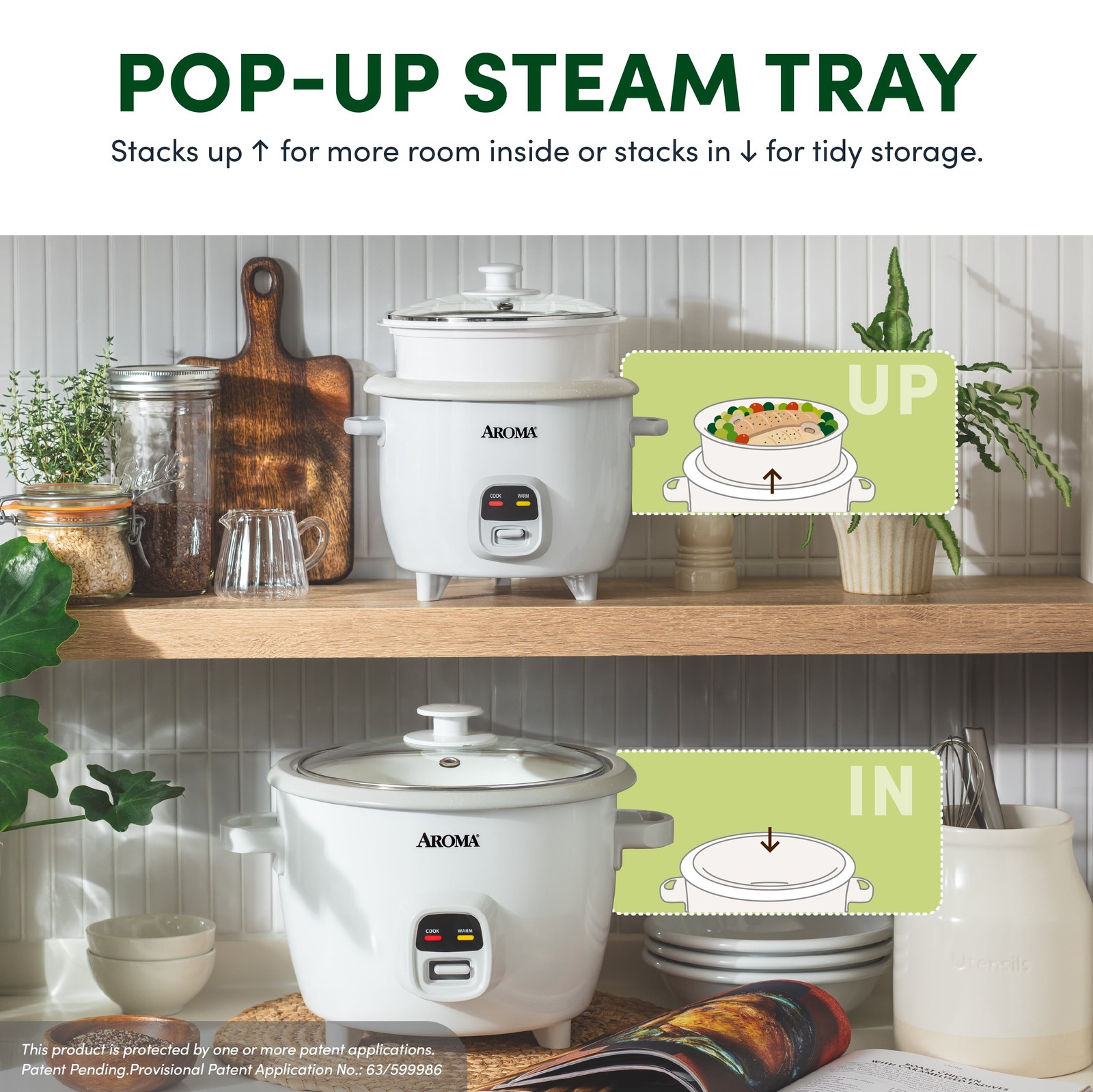6-Cup Rice Cooker & Steamer, Granite Nonstick Ceramic White