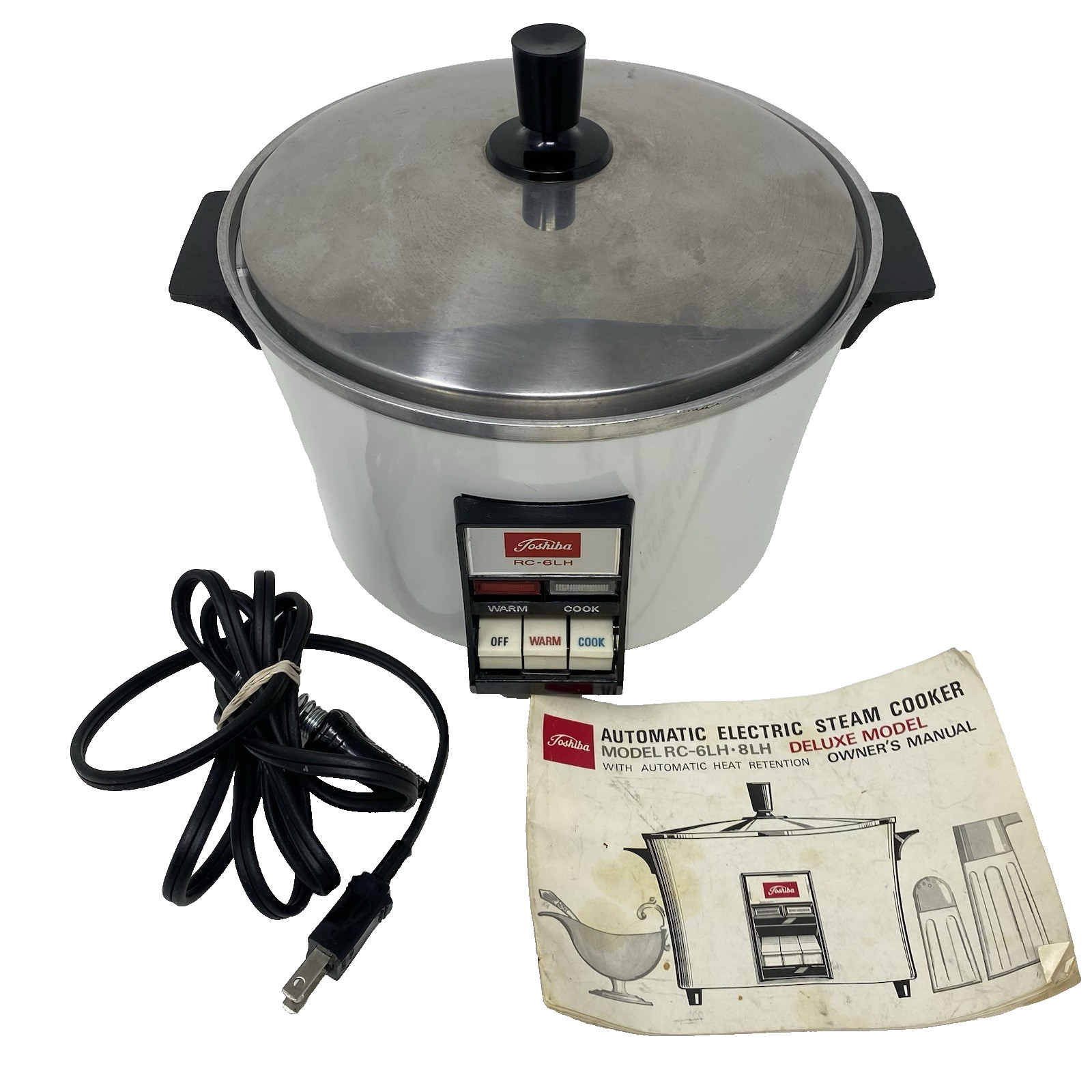 Vintage Toshiba Unisex Rice Cooker 6 Cup White RC-6LH Electric Steam Cooker