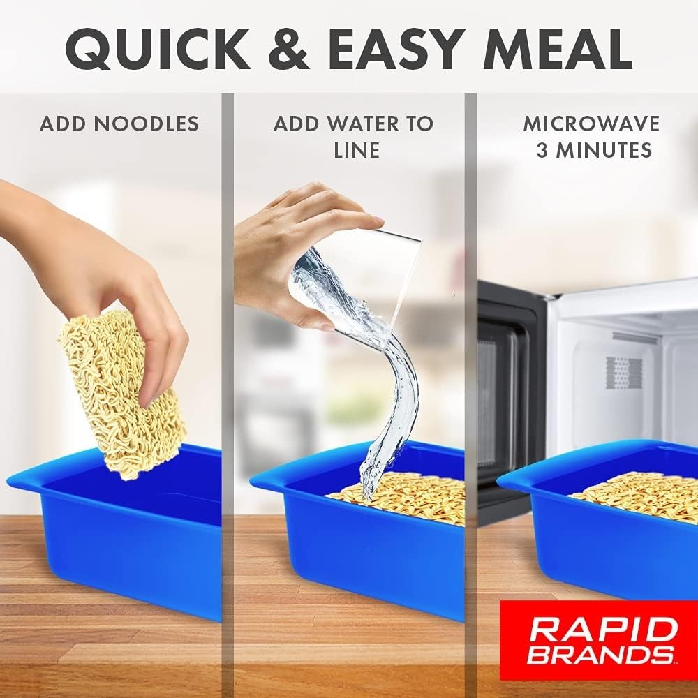 Rapid Ramen Cooker 2-Pack Black, Microwave Safe, BPA-Free, for Noodles